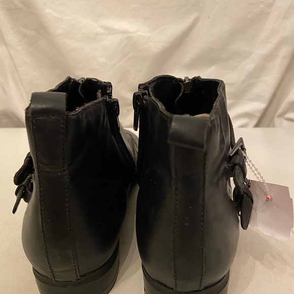 Cortefiel black leather ankle boots 7.5 NEW - Picture 3 of 6